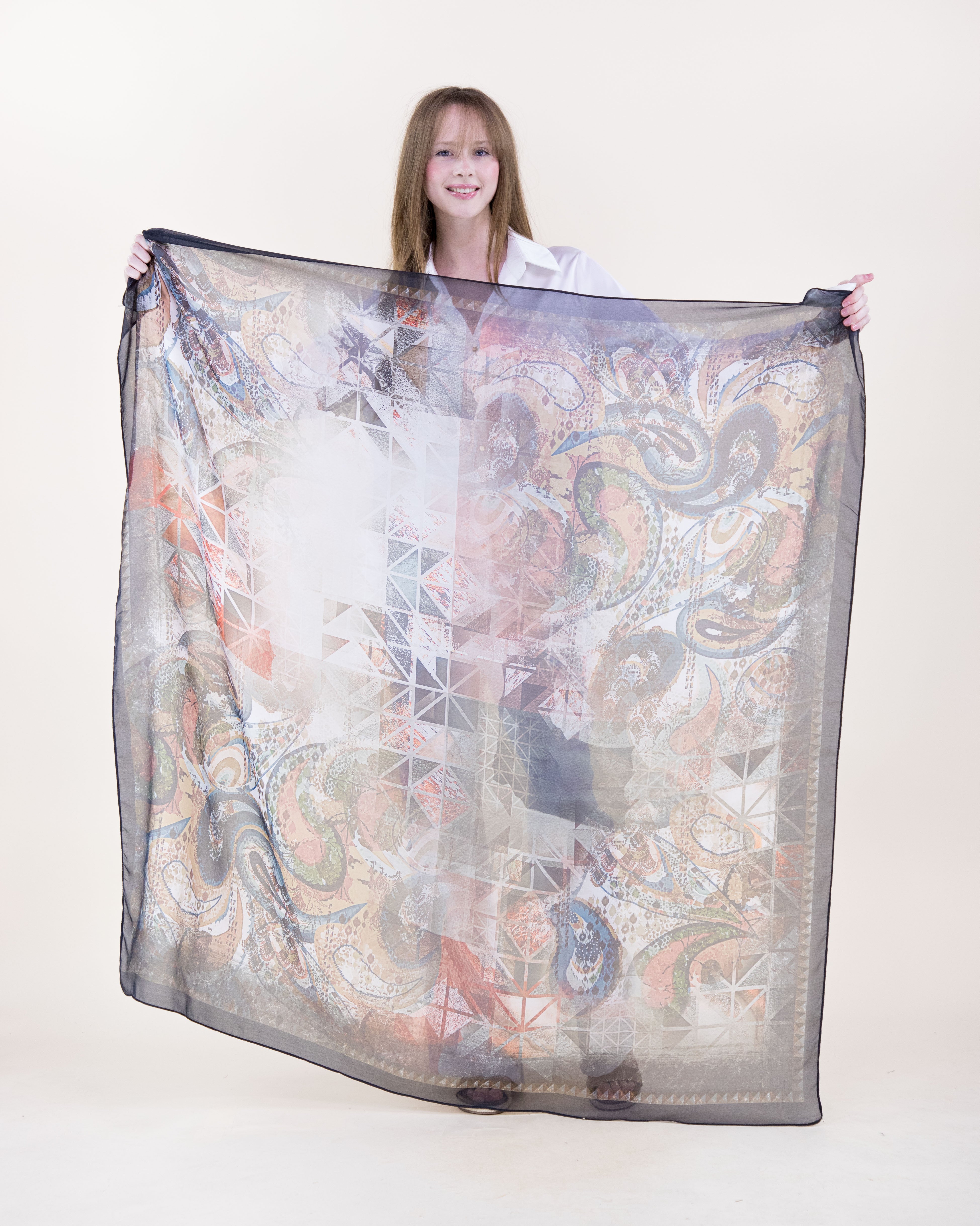 Paisley Fresco Silky Large Square Scarf