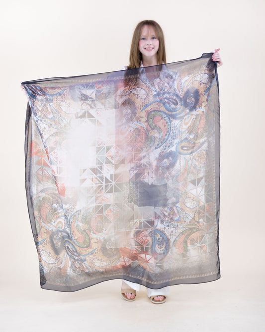 Paisley Fresco Silky Large Square Scarf