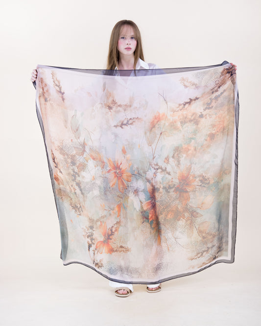 Rococo Garden Silky Large Square Scarf