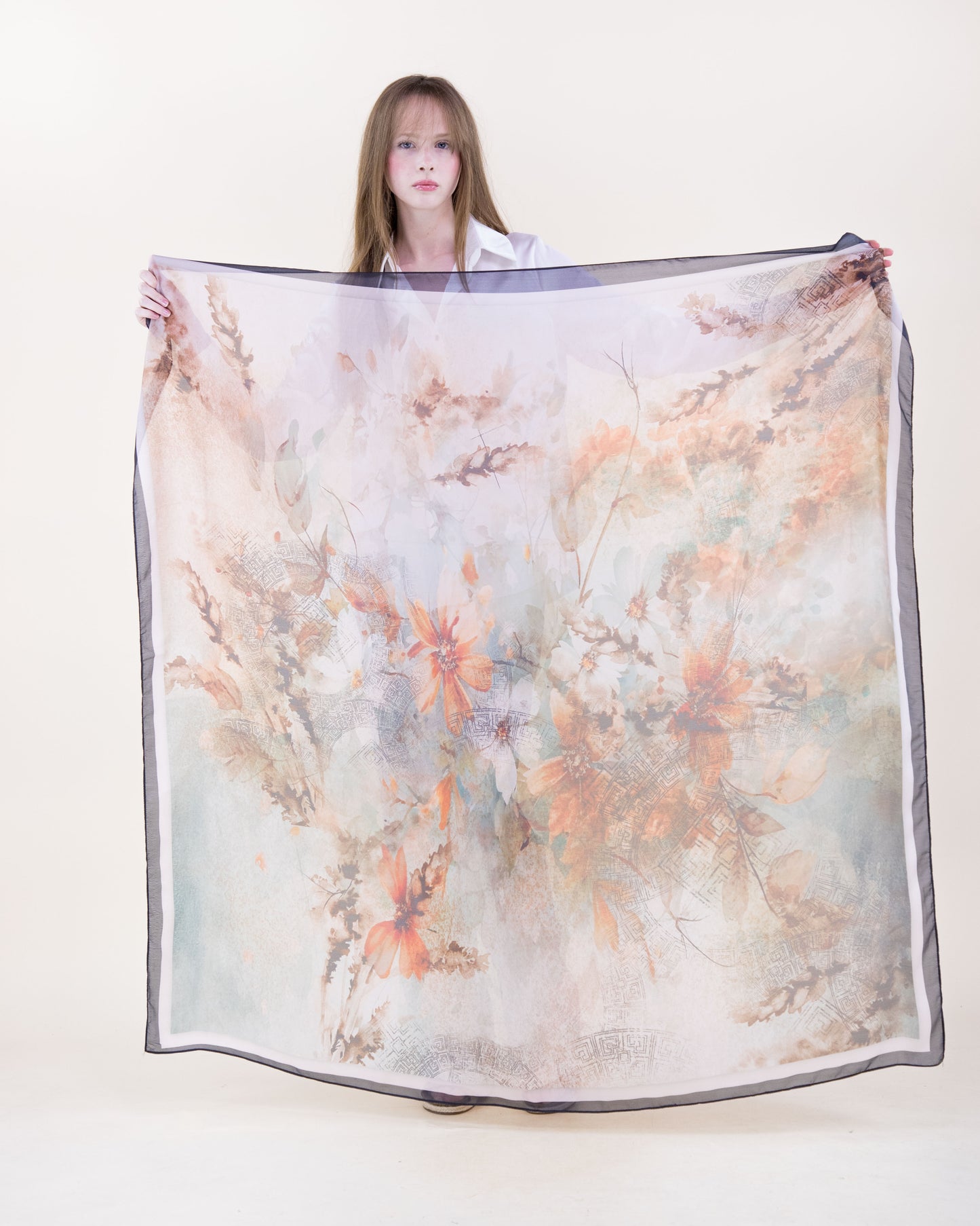 Rococo Garden Silky Large Square Scarf