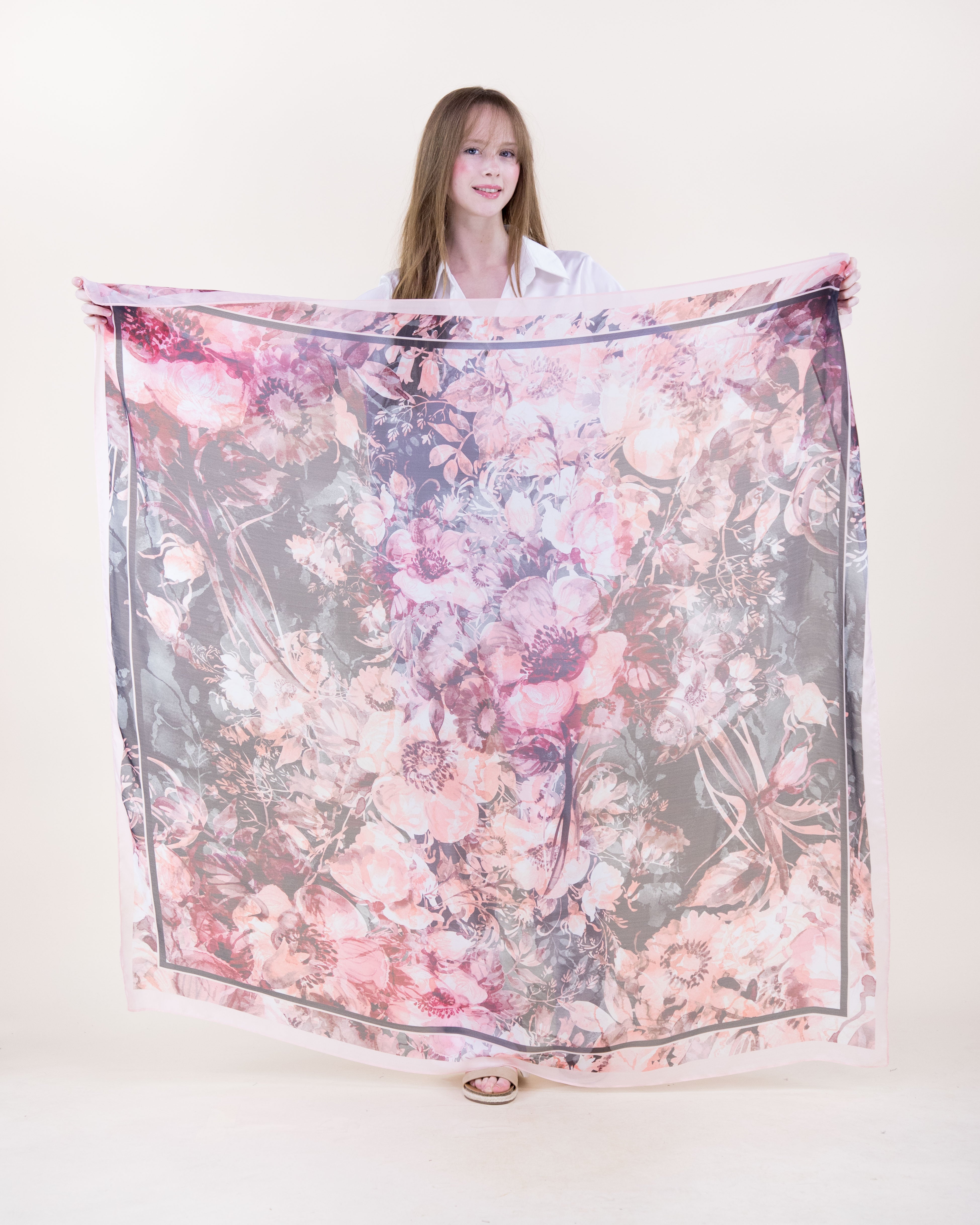 Gilded Gardens Silky Large Square Scarf