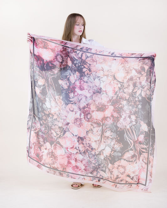 Gilded Gardens Silky Large Square Scarf