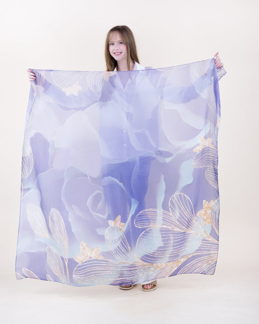 Country Lilac Silky Large Square Scarf