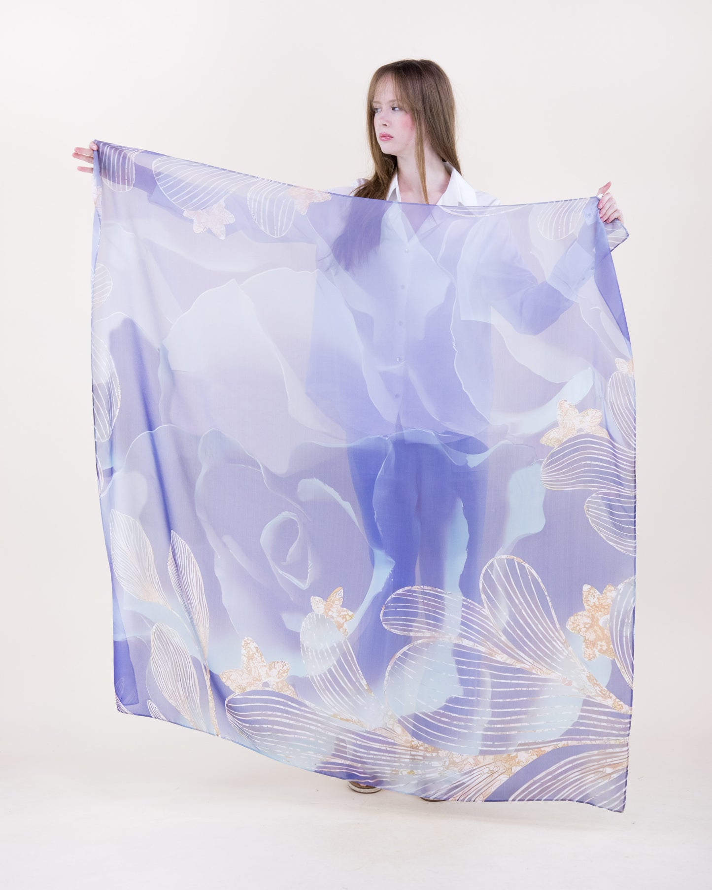 Country Lilac Silky Large Square Scarf