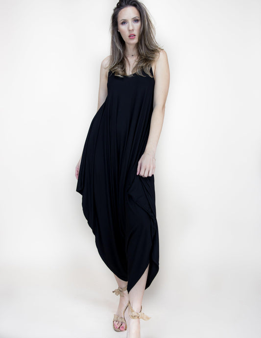 Spaghetti V-Neck Harem Jumpsuit Loose Long Baggy Romper