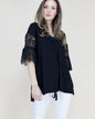 3/4 Lace Bell Sleeve Tunic Top