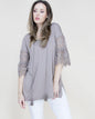 3/4 Lace Bell Sleeve Tunic Top