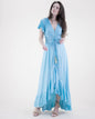 Mineral Wash Butterfly Sleeve High Low Maxi Dress