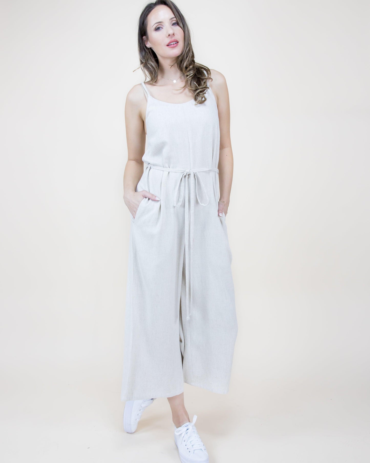 Wide Legged Linen Jumpsuit