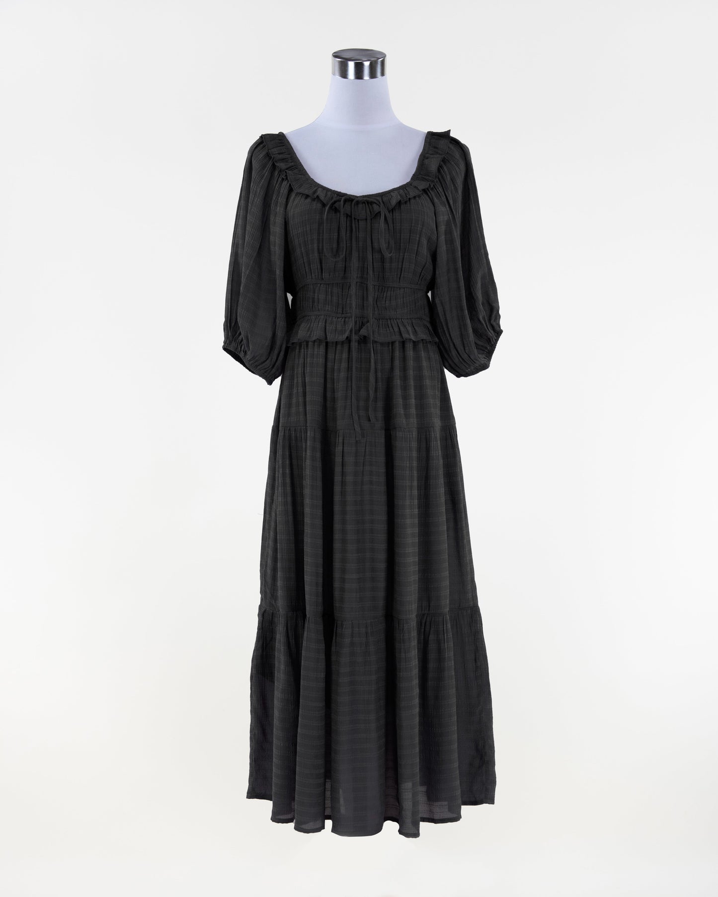 Peasant Top Maxi Dress w/ Pockets