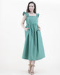 Scalloped Hems Midi Dress w/ Pockets