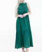 Silky Feel Sleeveless Tiered Midi Dress