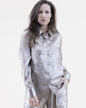 Metallic Long Sleeve Button-up Collared Shirt
