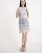 Cotton Crochet Geometric Flower Lace Pattern Midi Dress
