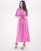 Breezy Drop Shoulder Sleeve Belted Button-up Shirt Dress