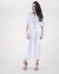 Breezy Drop Shoulder Sleeve Belted Button-up Shirt Dress