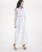 Breezy Sleeveless Button Front Tiered Midi Dress
