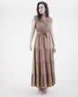 Breezy Sleeveless Button Front Tiered Midi Dress
