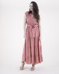 Breezy Sleeveless Button Front Tiered Midi Dress