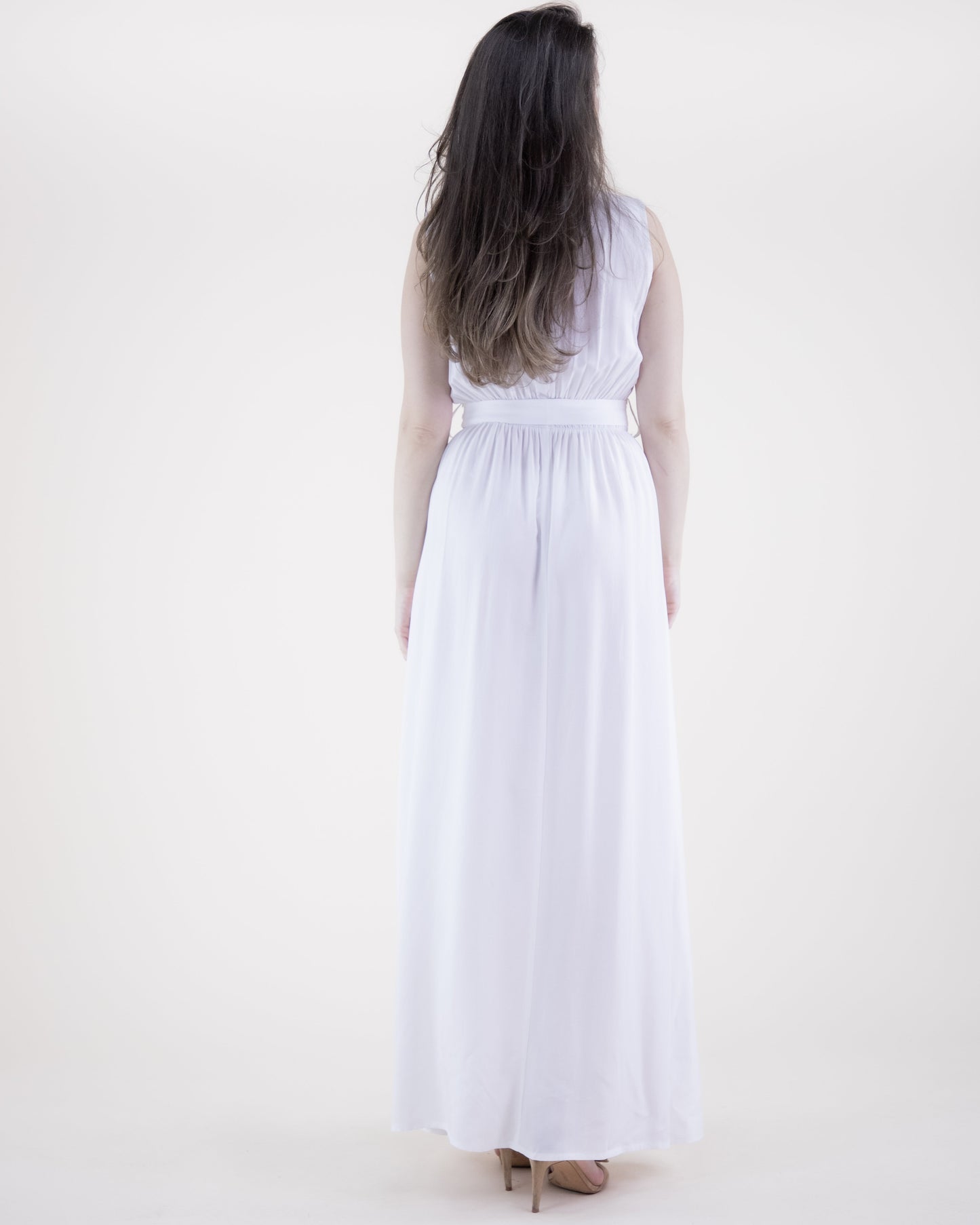 Breezy Sleeveless Button Front Pockets Maxi Dress