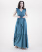 Breezy Butterfly Sleeve Button Front Tiered Midi Dress