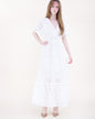 Garden Flora Lace Surplice Butterfly Sleeve Maxi Dress