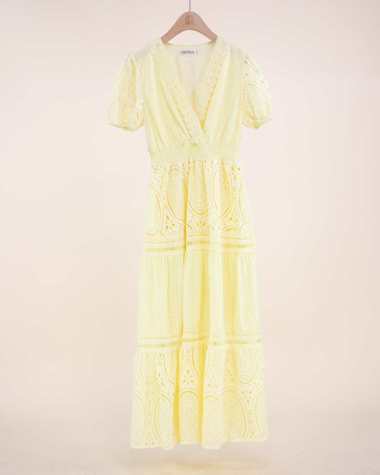 Garden Flora Lace Surplice Butterfly Sleeve Maxi Dress