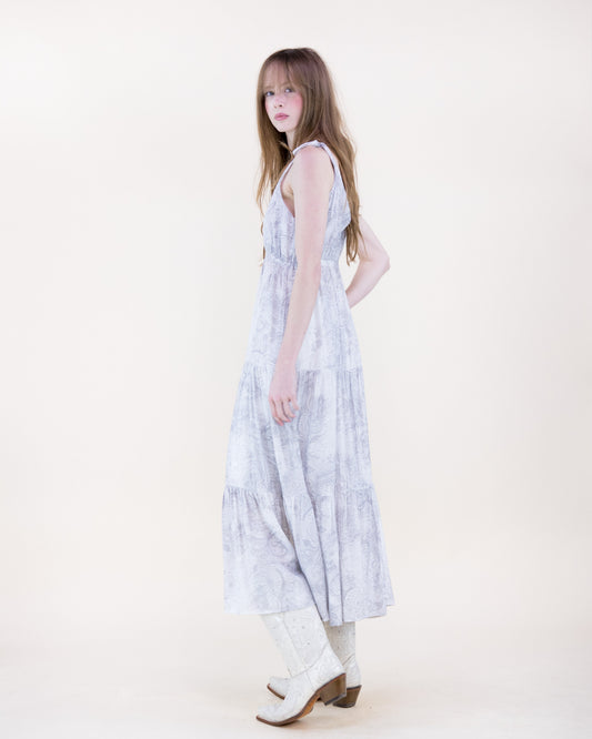 Soft Petal Paisley Strap Sundress