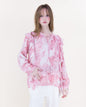 Soft Petal Paisley Ruffle Blouse