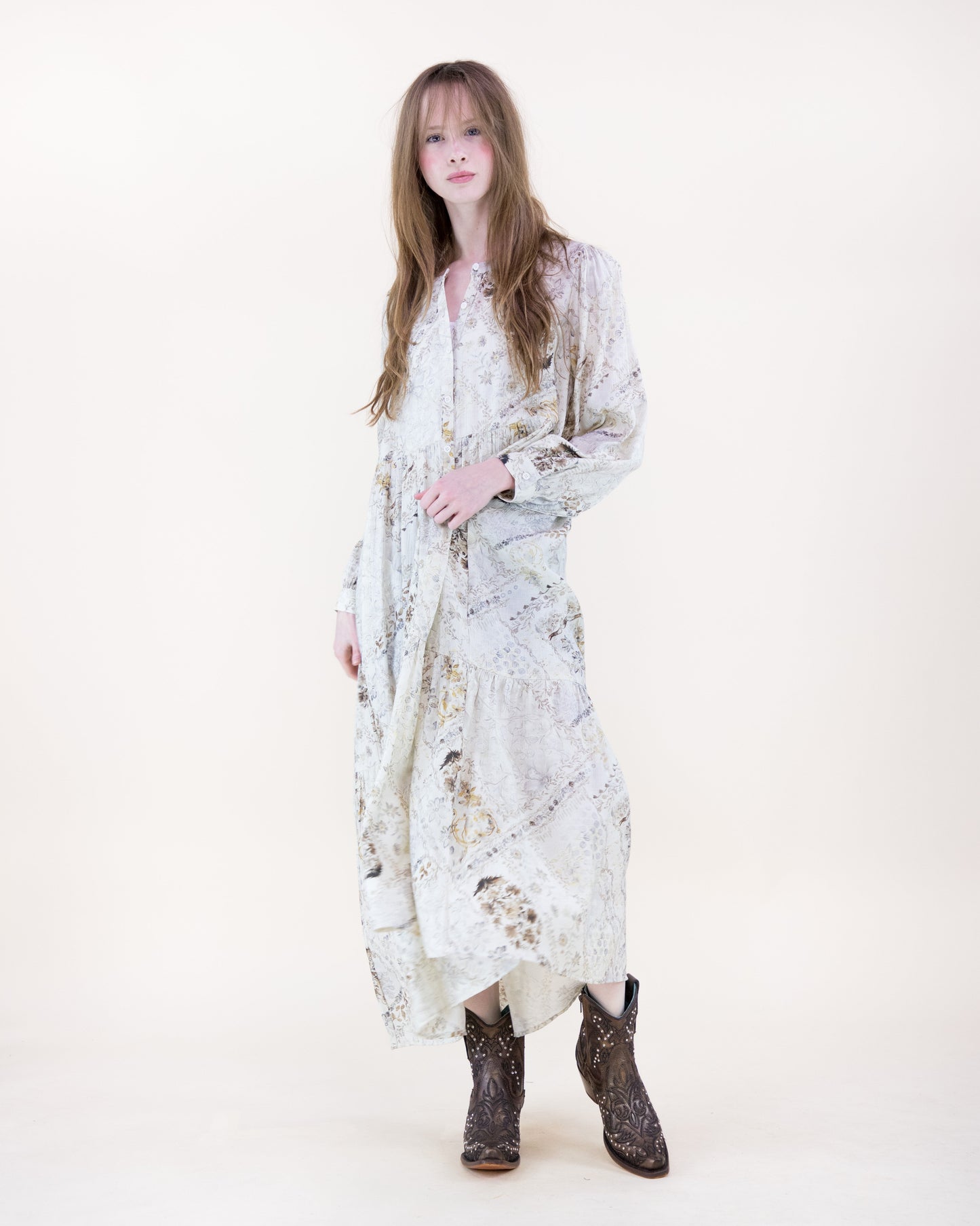 Wildflower Garden Long Sleeve Maxi Sundress