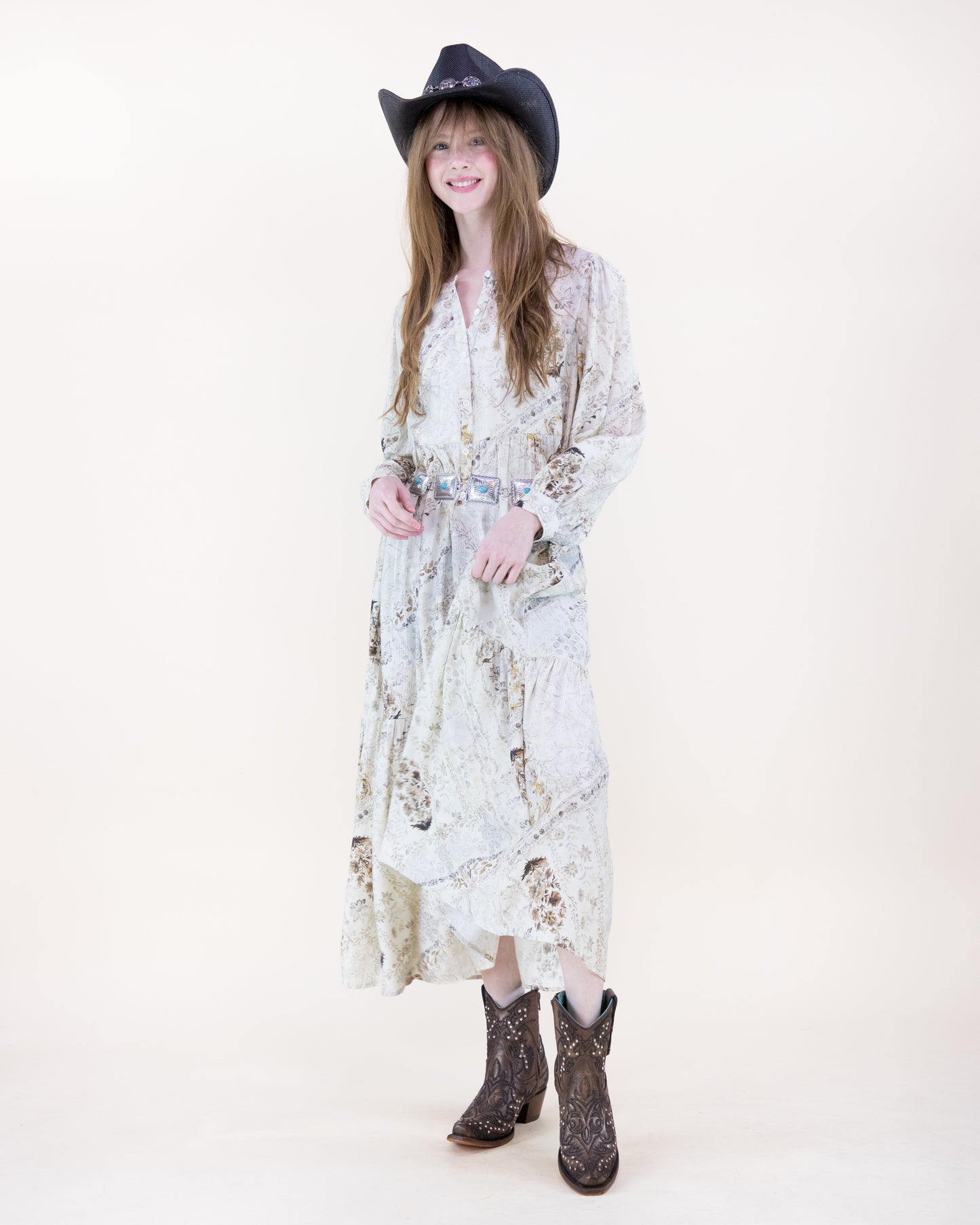 Wildflower Garden Long Sleeve Maxi Sundress
