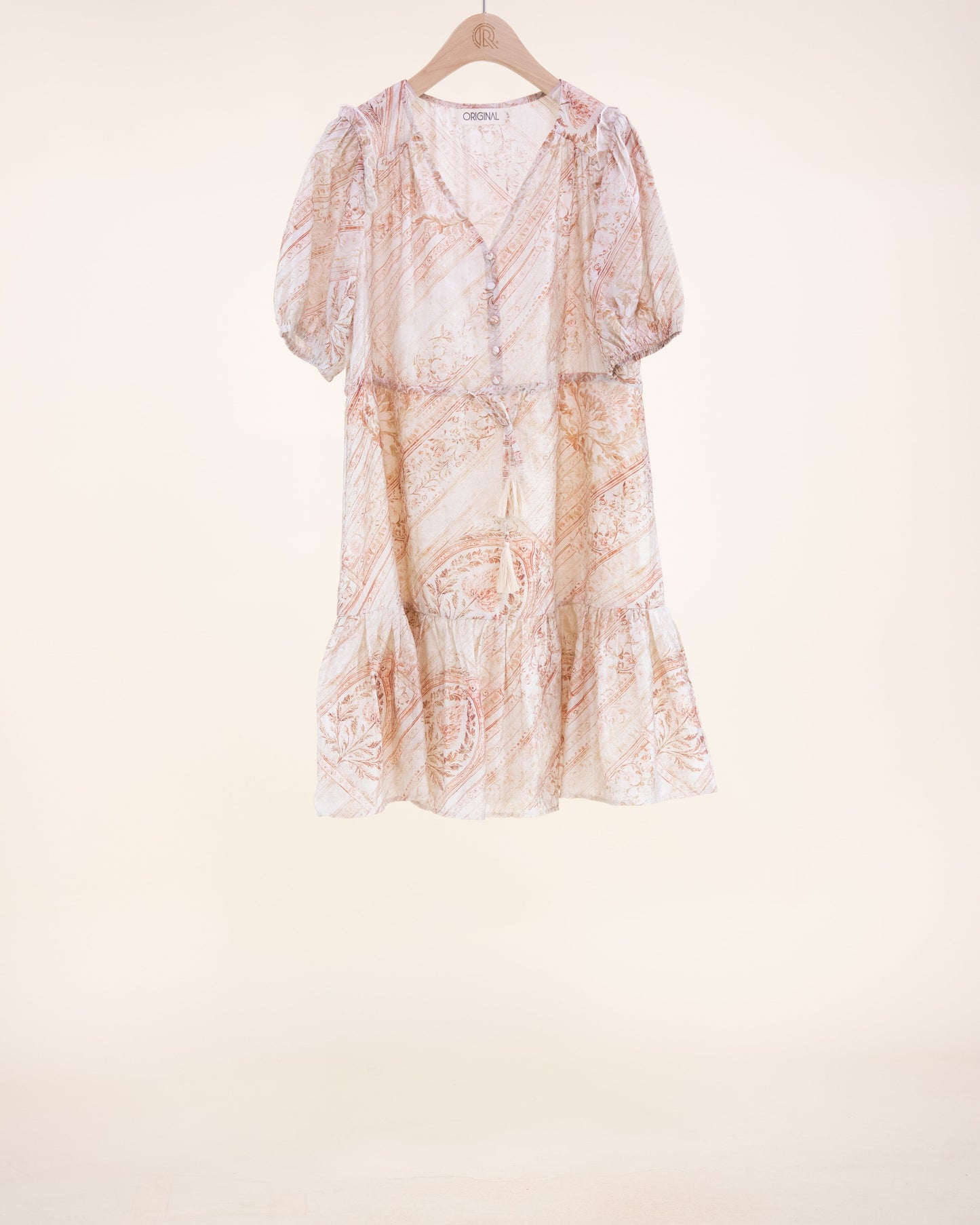 Vintage Boho Puff Sleeve Midi Sundress