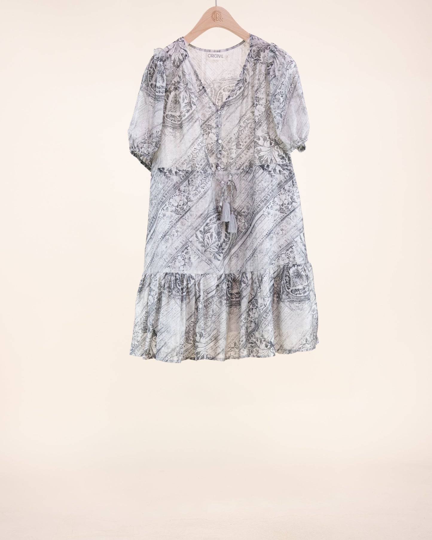 Vintage Boho Puff Sleeve Midi Sundress