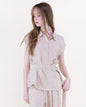 Crepe Jacquard Asymmetric Belted Shirt