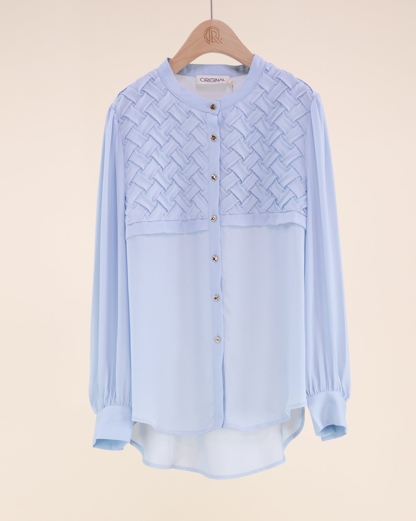 Atelier Lattice Yoke Button Up Blouse