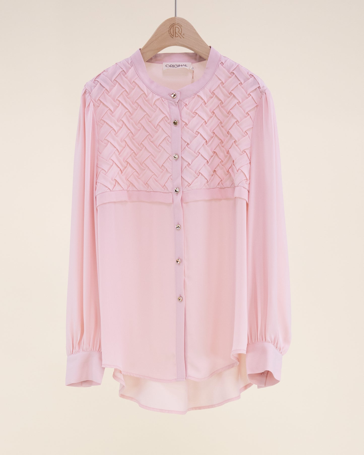 Atelier Lattice Yoke Button Up Blouse