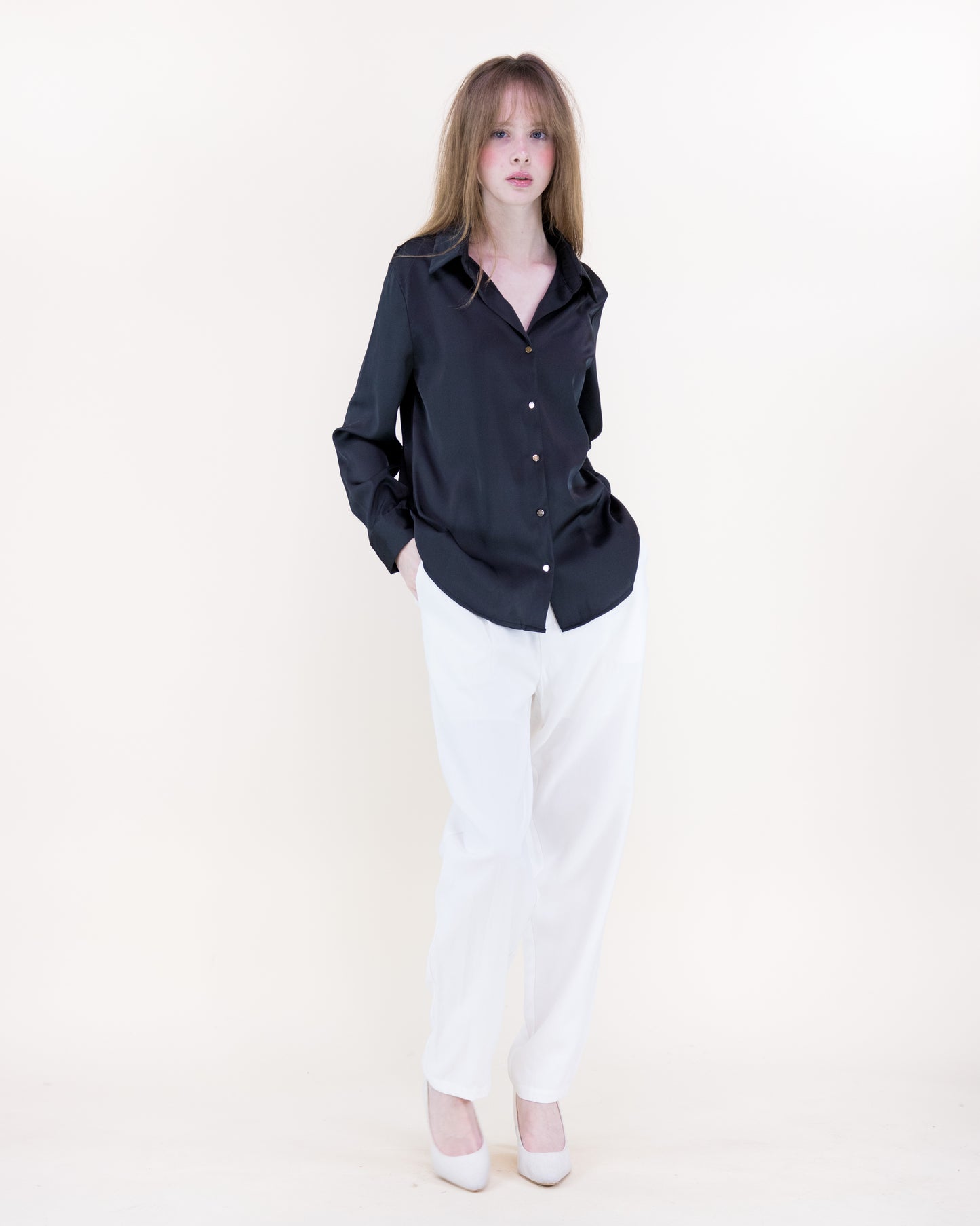 Atelier V-Neck Button Up Blouse