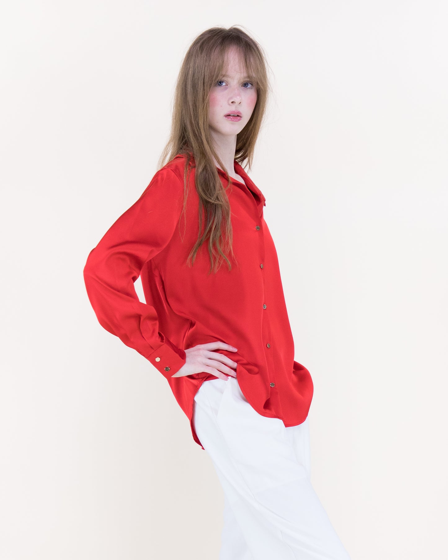 Atelier V-Neck Button Up Blouse