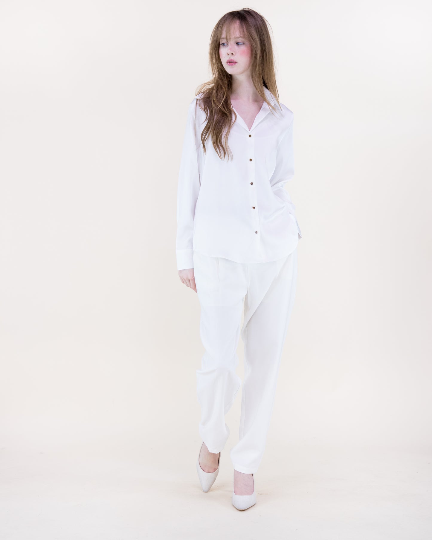 Atelier V-Neck Button Up Blouse