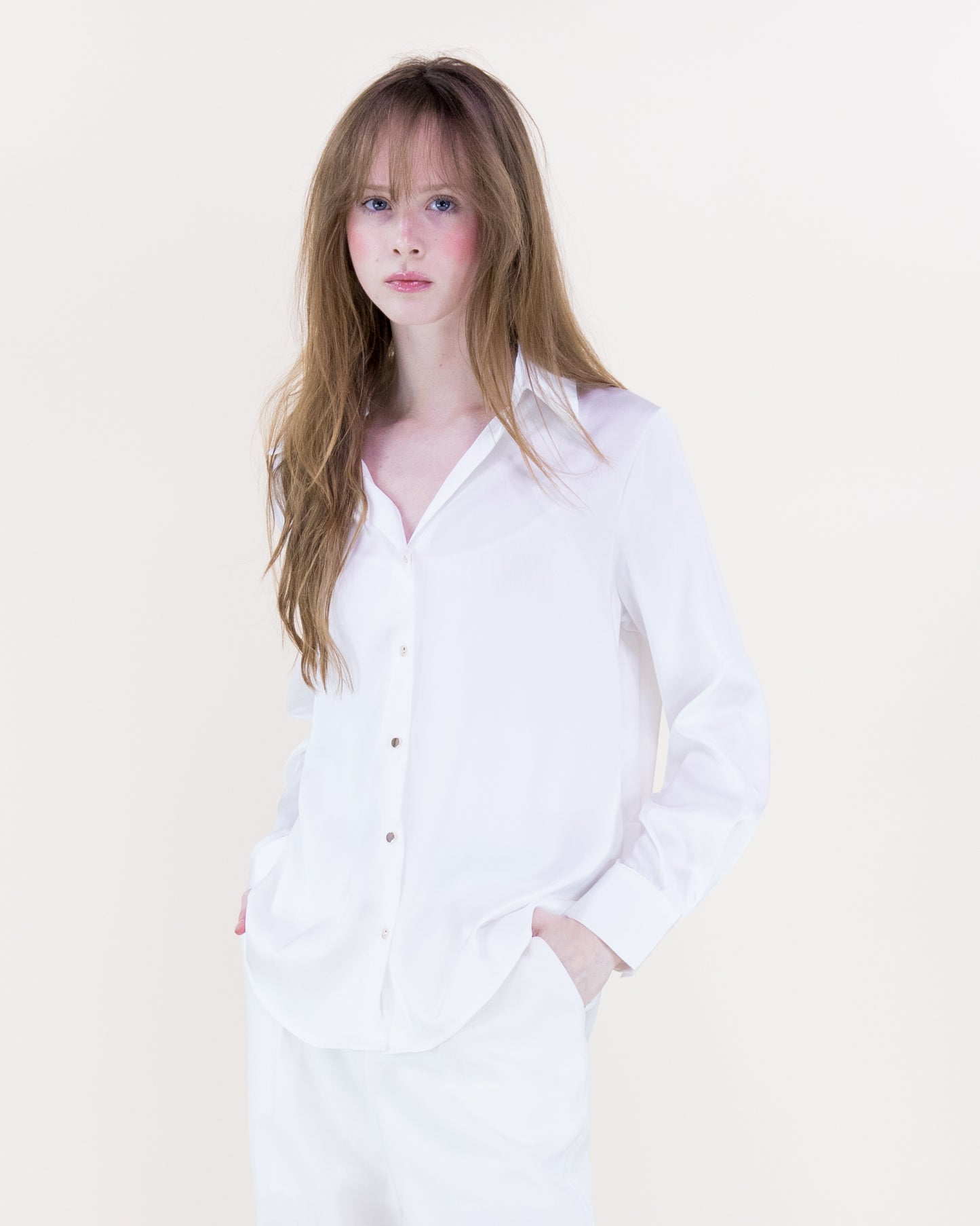 Atelier V-Neck Button Up Blouse