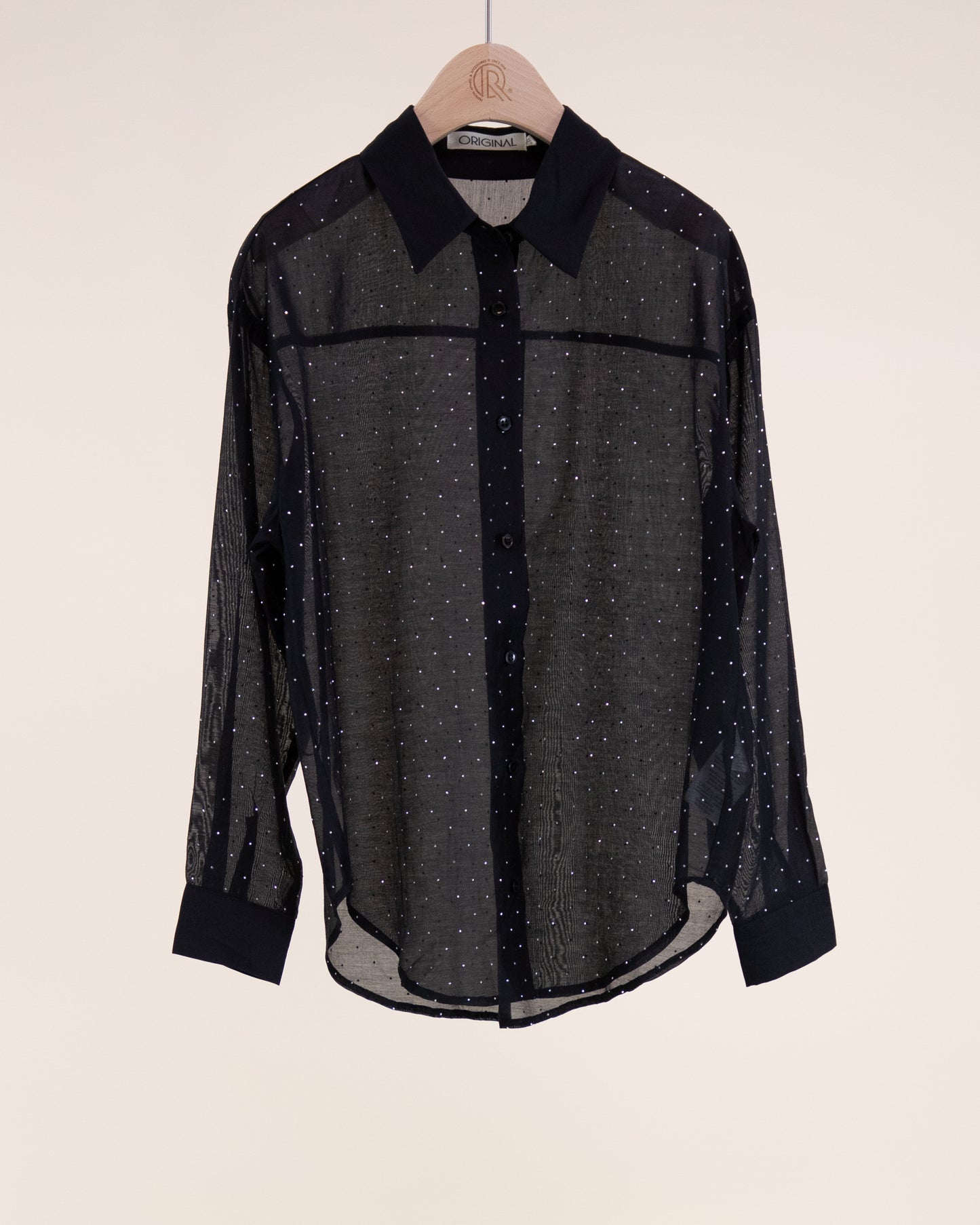 Atelier Shimmer Rhinestone Button Up Blouse