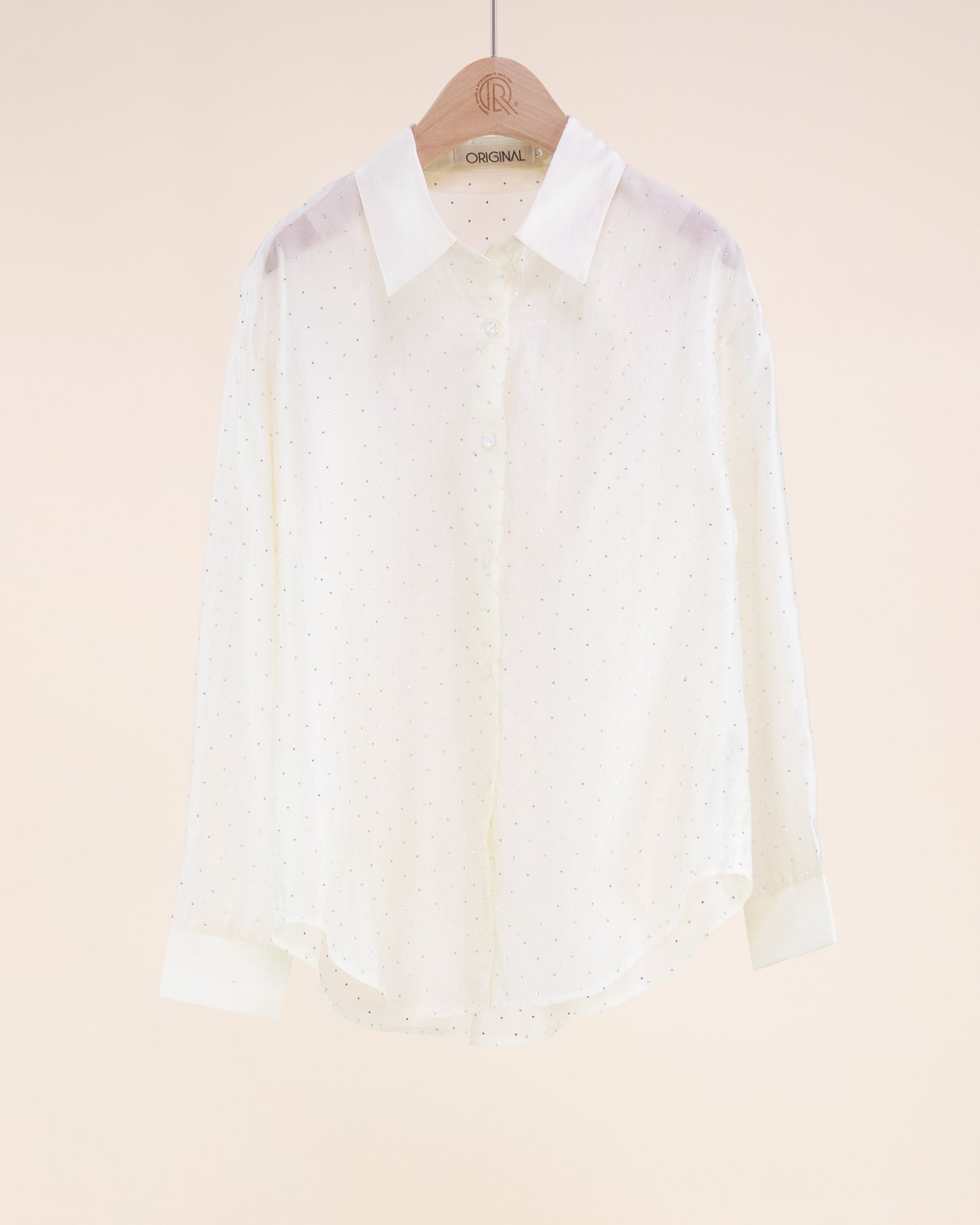 Atelier Shimmer Rhinestone Button Up Blouse