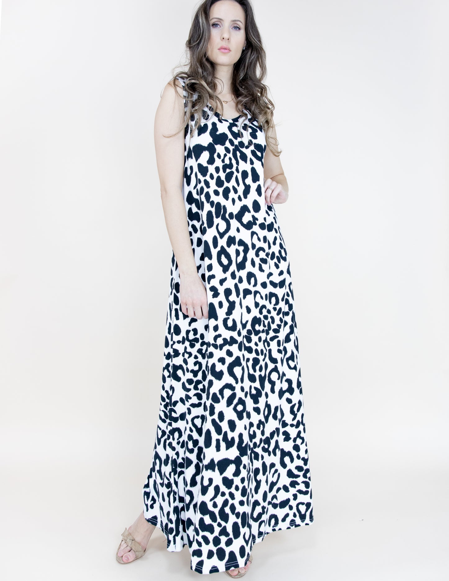 Leopard Sleeveless Long Dress