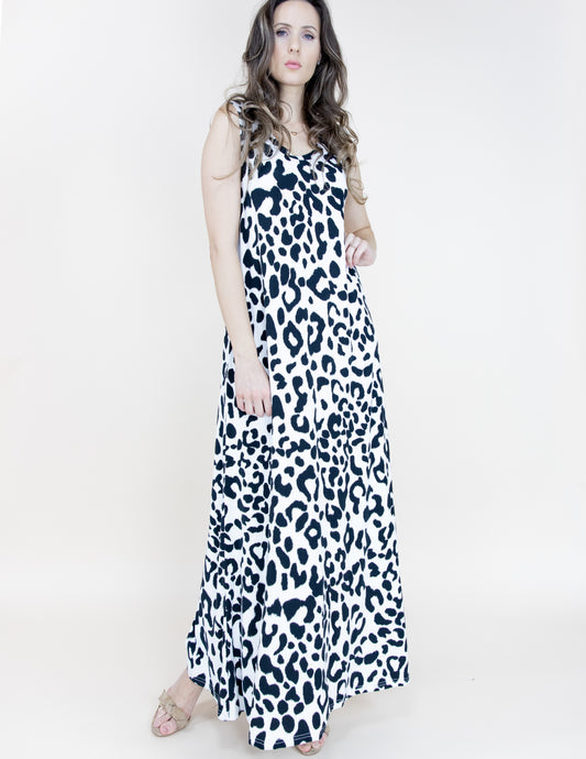 Leopard Sleeveless Long Dress