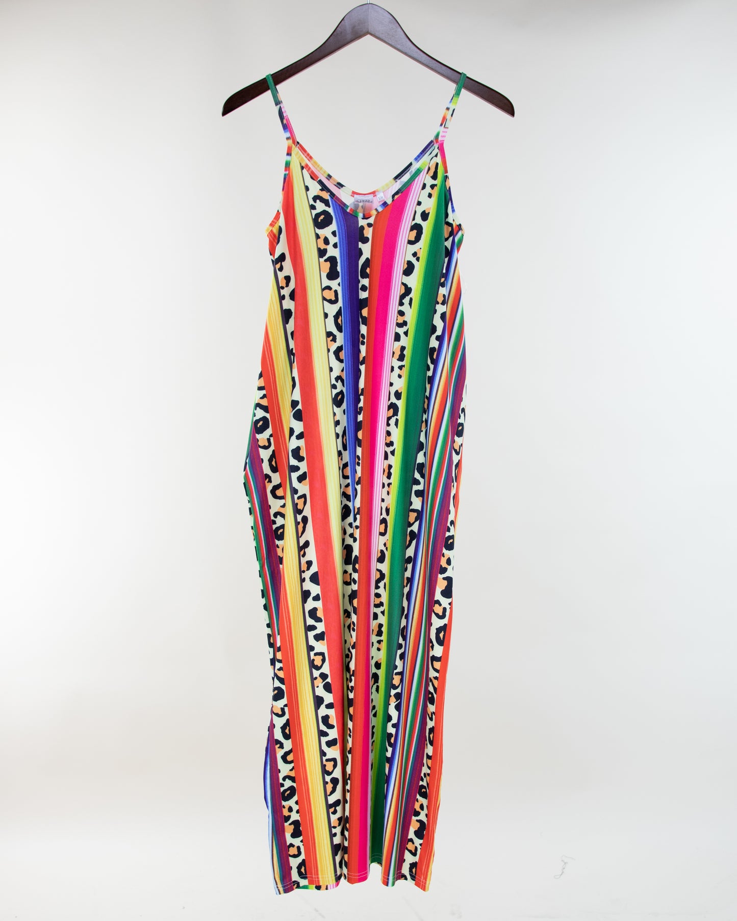 Leopard Serape Printed Sleeveless Long Dress