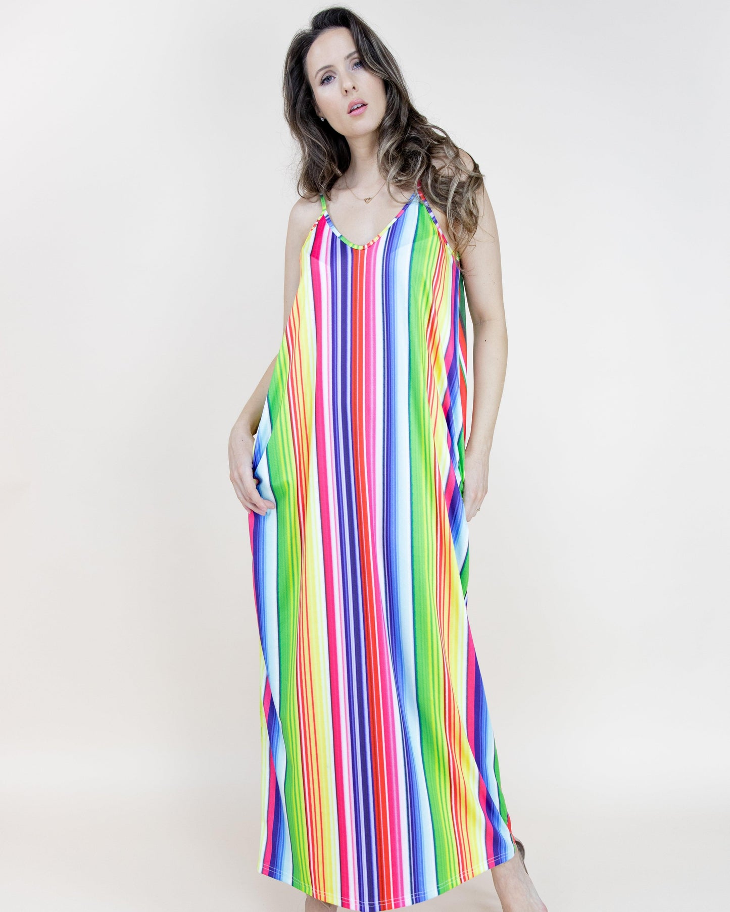 Serape Printed Sleeveless Long Dress