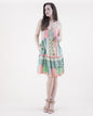Floral Striped Thin Strap Ruffle Bottom Mini Dress