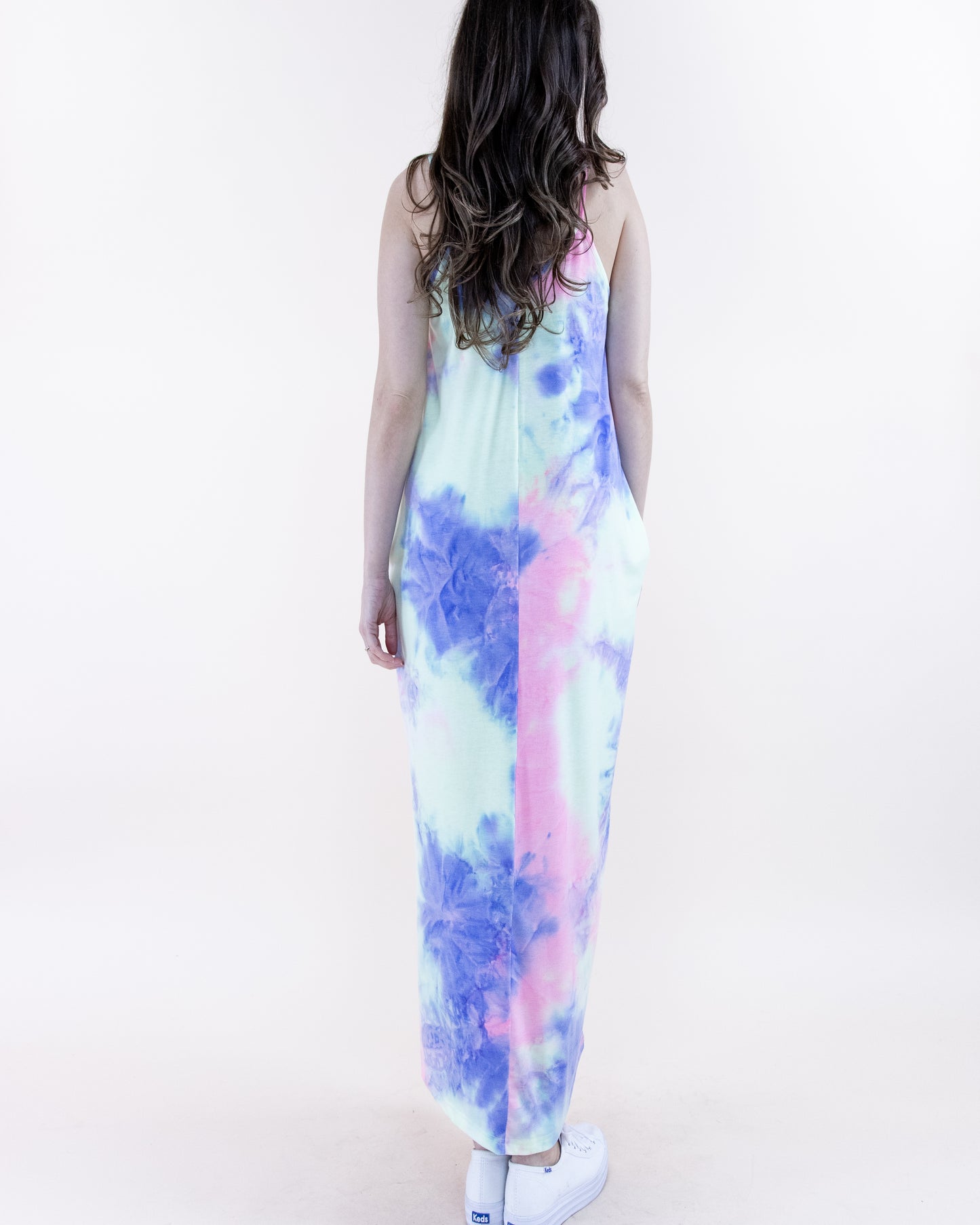 Pastel Tie Dye Sleeveless Maxi Dress