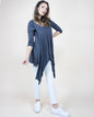Layered Flaps 3/4 Sleeve High Low Tunic