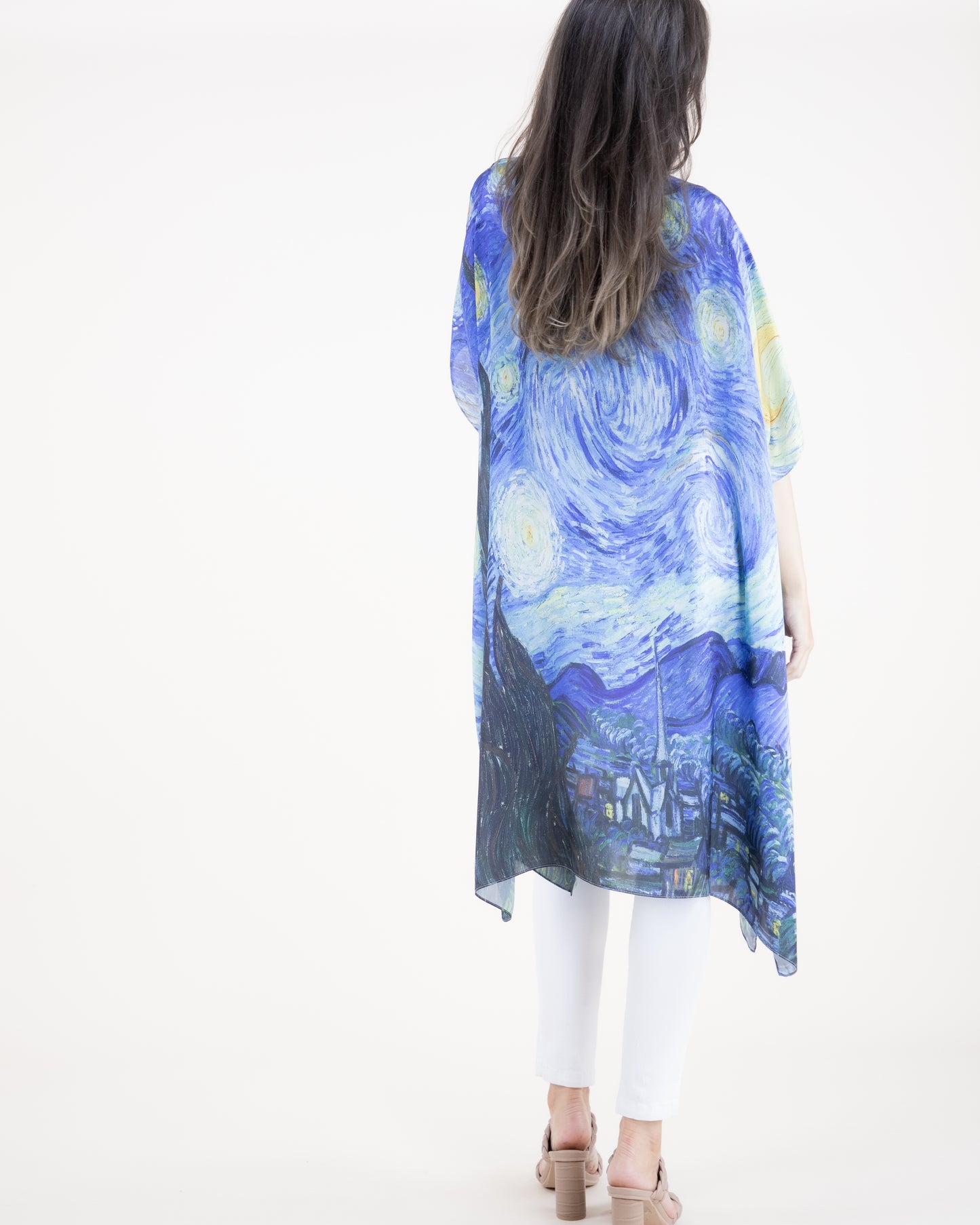 The Starry Night Satin Feel Kaftan